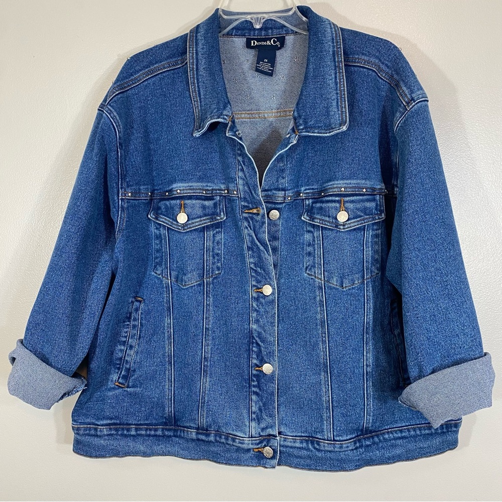 Bedazzled Denim & Co. Jean Jacket, Women’s 2x, Super Stretchy, SKU I23